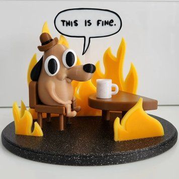 Фігурка Мем This is Fine Dog, Все добре, Собака у вогні. Aivory id_14539 фото