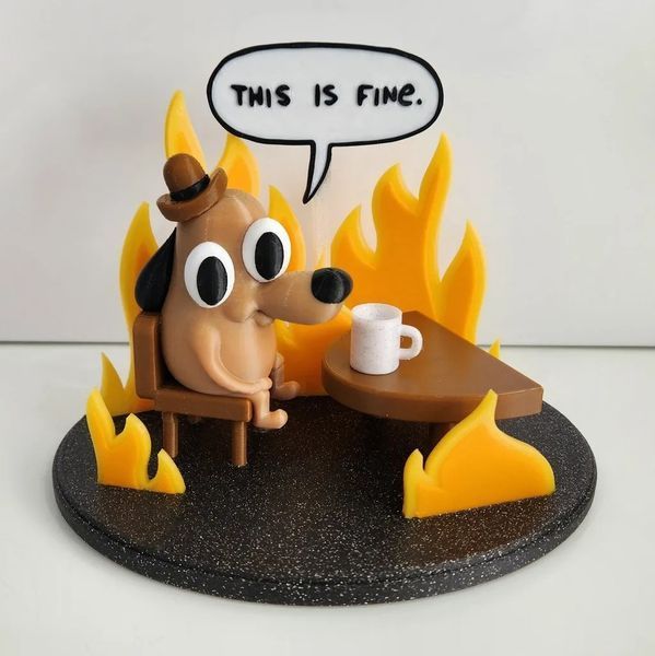 Фігурка Мем This is Fine Dog, Все добре, Собака у вогні. Aivory id_14539 фото