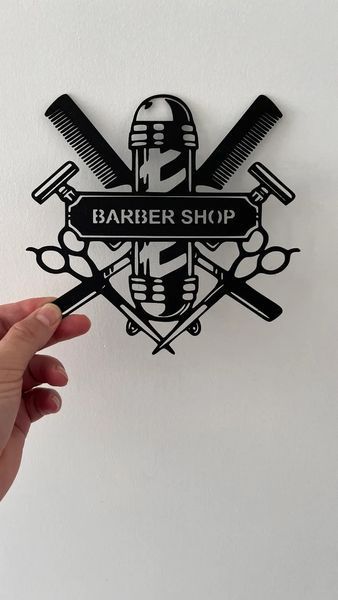 Настінний декор-вивіска для барбершопу Barber Shop. Aivory id_11785 фото