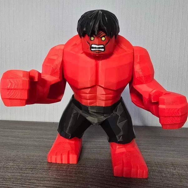 Велика колекційна друкована фігурка Червоний Галк (Red Hulk) стиль LEGO для фанатів Marvel. Aivory id_17413 фото