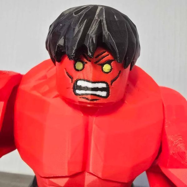 Велика колекційна друкована фігурка Червоний Галк (Red Hulk) стиль LEGO для фанатів Marvel. Aivory id_17413 фото