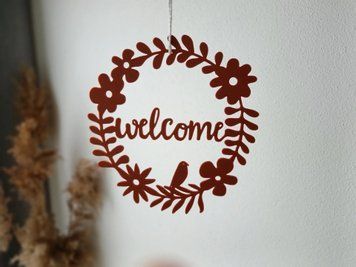 Теплий Вітальний Настінний Декор Вінок Welcome. Aivory id_13294 фото