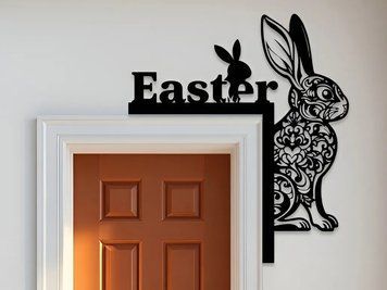 🐰 Настінний пасхальний декор "Easter Bunny" &mdash; чарівна прикраса для дверей, яка створює атмосферу весняного свята з першого погляду. Aivory id_12603 фото