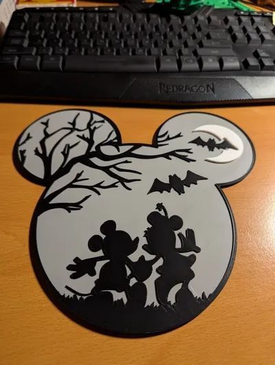 Декоративне панно Хелловін Міккі та Мінні Маус Силует. Aivory id_16073 фото