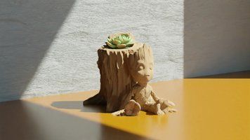 Кашпо Малюк Грут біля Пенька (Baby Groot) Marvel. Aivory id_13948 фото