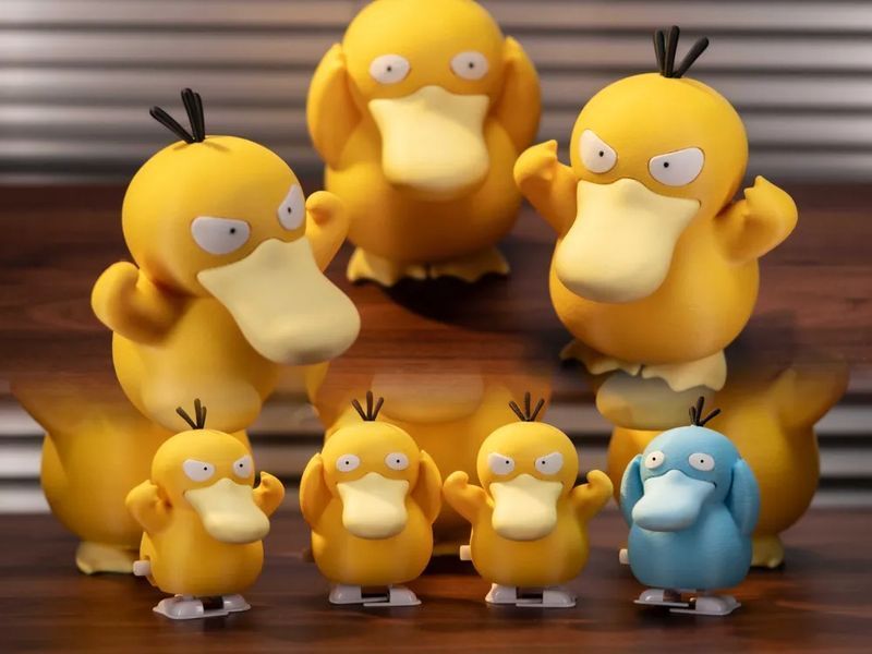 Набір колекційних друкованих фігурок Покемон Psyduck 3 шт (Псайдак) для фанатів аніме. Aivory id_17407 фото