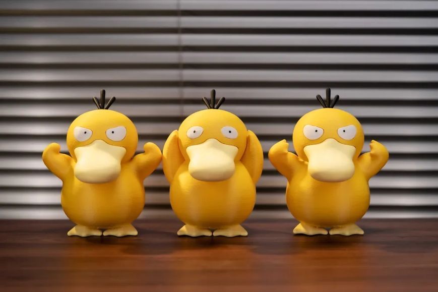 Набір колекційних друкованих фігурок Покемон Psyduck 3 шт (Псайдак) для фанатів аніме. Aivory id_17407 фото