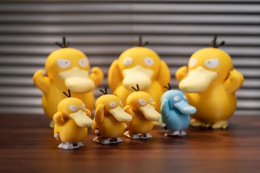 Набір колекційних друкованих фігурок Покемон Psyduck 3 шт (Псайдак) для фанатів аніме. Aivory id_17407 фото