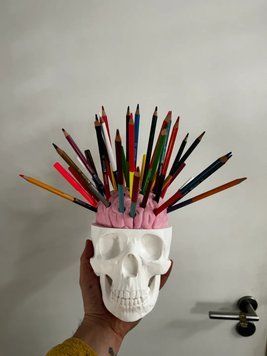 Головний мозок для творчості: Креативний тримач для олівців у вигляді черепа. Aivory id_12905 фото