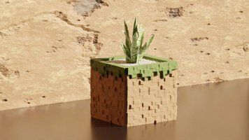 Кашпо Minecraft Блок Трави для Рослин Піксельний Декор. Aivory id_13936 фото