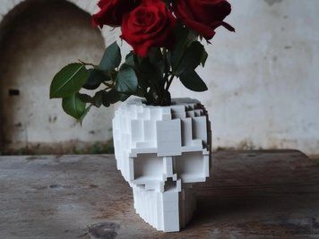 Ваза-череп &laquo;Pixel Skull&raquo; декор для квітів. Aivory id_12812 фото