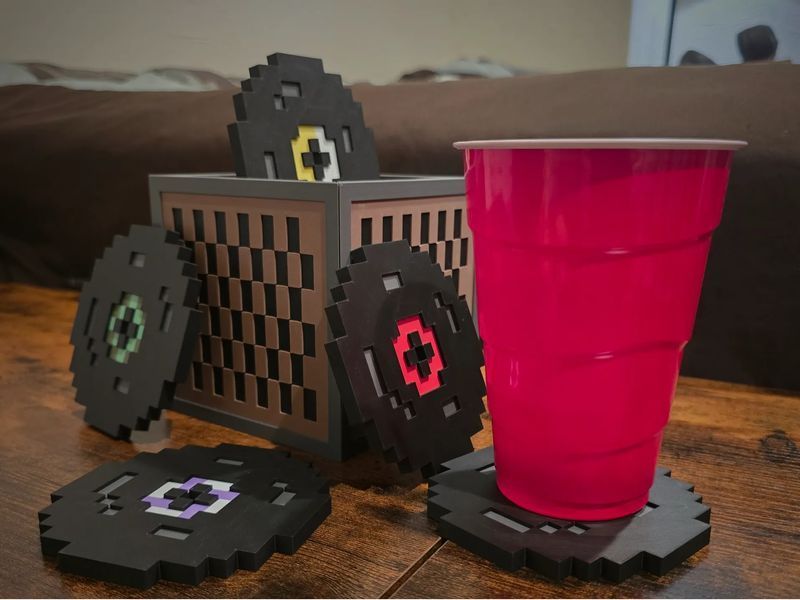 Набір підставок під чашку "Платівки Minecraft" 3D друк (5 шт). Aivory id_13310 фото