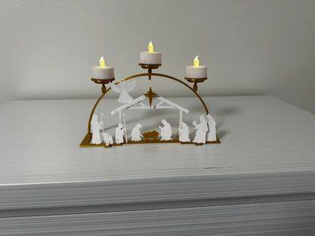 Різдвяний підсвічник-вертеп композиція народження Христа. Aivory id_18176 фото