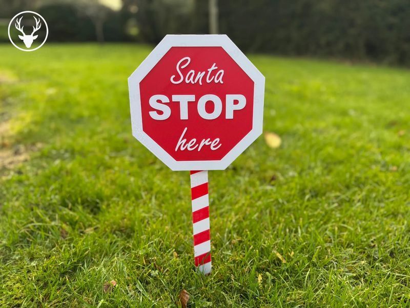 Святковий садовий знак "Santa Stop Here". Aivory id_10270 фото
