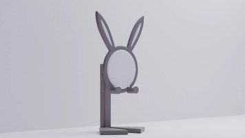 Настільна підставка-тримач для смартфона Зайчик з дзеркалом id_13232 фото