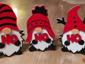 Набір фігурок гноми з написом HO HO HO новорічний декор. Aivory id_18163 фото