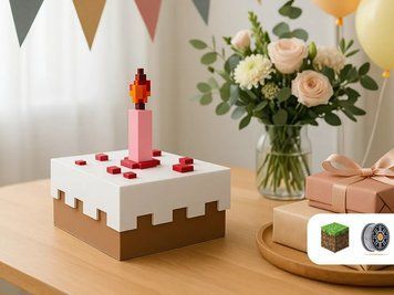 Подарункова коробка "Торт з Minecraft". Aivory id_16344 фото