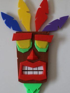 Настінна маска Аку Аку &ndash; оберіг з гри Crash Bandicoot, декор та ідеальний подарунок для геймерів. Aivory id_10999 фото