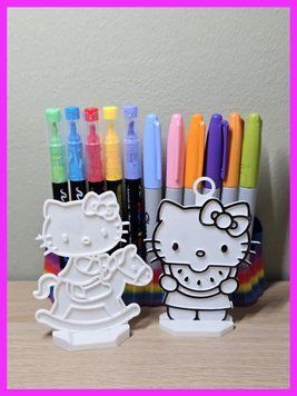 Набір фігурок для розфарбовування Hello Kitty на конику та з кавуном 2 шт. Aivory id_18046 фото