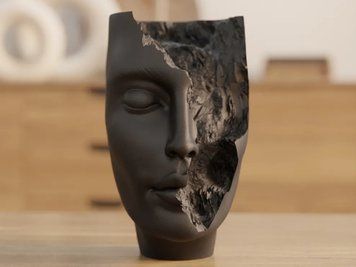 Абстрактна Скульптура-Бюст 'Fragmented Visage' (Внутрішній Ландшафт). Aivory id_14056 фото