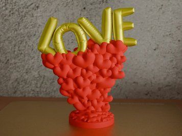 Скульптура "LOVE" із повітряних кульок та сердець. Aivory id_11155 фото