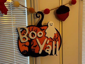 Багатошарове декоративне панно на стіну Boo Y'all Гарбуз з привидом. Aivory id_16034 фото