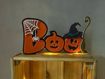 Настільний декор на Хелловін "Напис BOO з Гарбузами". Aivory id_16094 фото