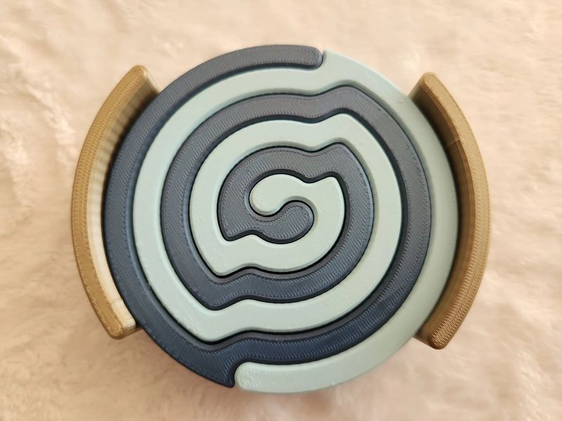 Набір підставок під чашки 'Спіраль' 4 шт з холдером id_12412 фото