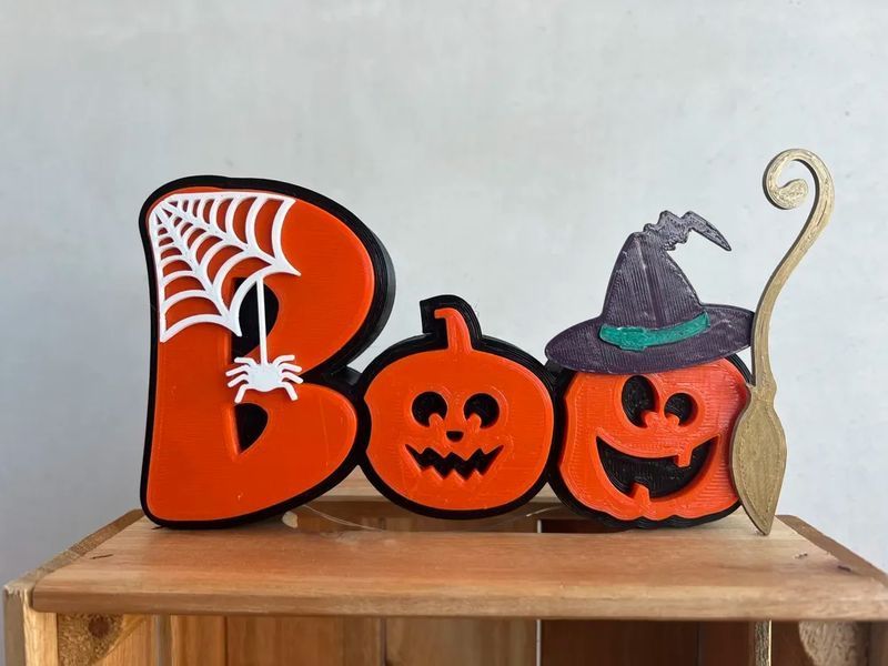 Настільний декор на Хелловін "Напис BOO з Гарбузами". Aivory id_16094 фото