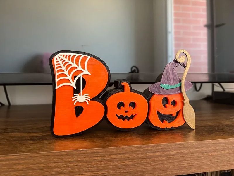 Настільний декор на Хелловін "Напис BOO з Гарбузами". Aivory id_16094 фото