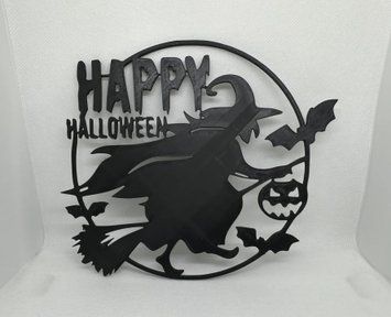 Декоративне панно-силует Відьма на мітлі Happy Halloween. Aivory id_16023 фото