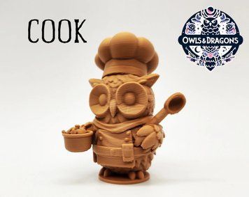 Ексклюзивна фігурка "Совеня-Кухар" з ложкою та кастрюлею пащі. Aivory id_12636 фото
