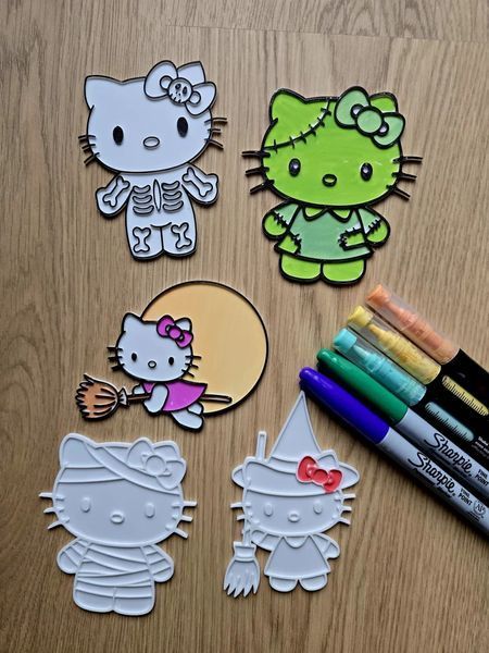 Набір Hello Kitty Хелловін (5 шт.) Трафарети для малювання. Aivory id_17948 фото
